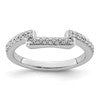 14K White Gold 1/6 carat Diamond Contoured Complete Wedding Band