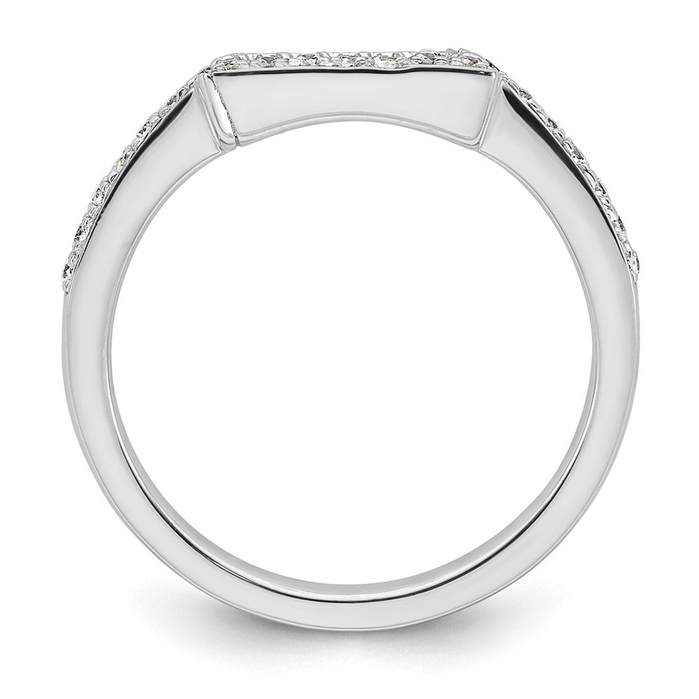 14K White Gold 1/5 carat Diamond Contoured Complete Wedding Band