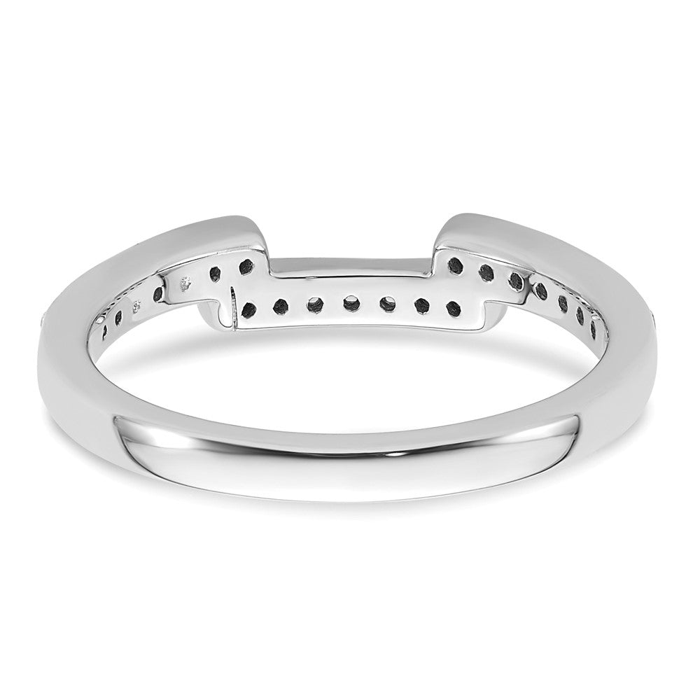 14K White Gold 1/5 carat Diamond Contoured Complete Wedding Band