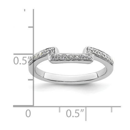 14K White Gold 1/5 carat Diamond Contoured Complete Wedding Band