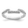 14K White Gold 1/5 carat Diamond Contoured Complete Wedding Band
