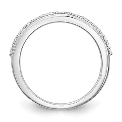 14K White Gold 1/4 carat Diamond Complete Wedding Band
