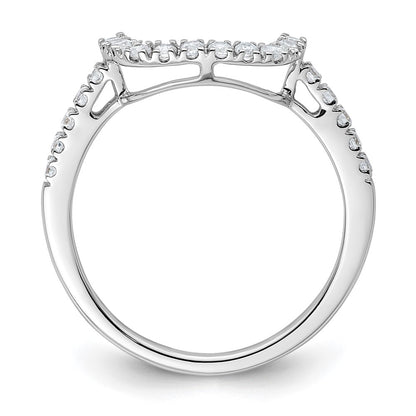 14K White Gold 1/3 carat Diamond Contoured Complete Wedding Band