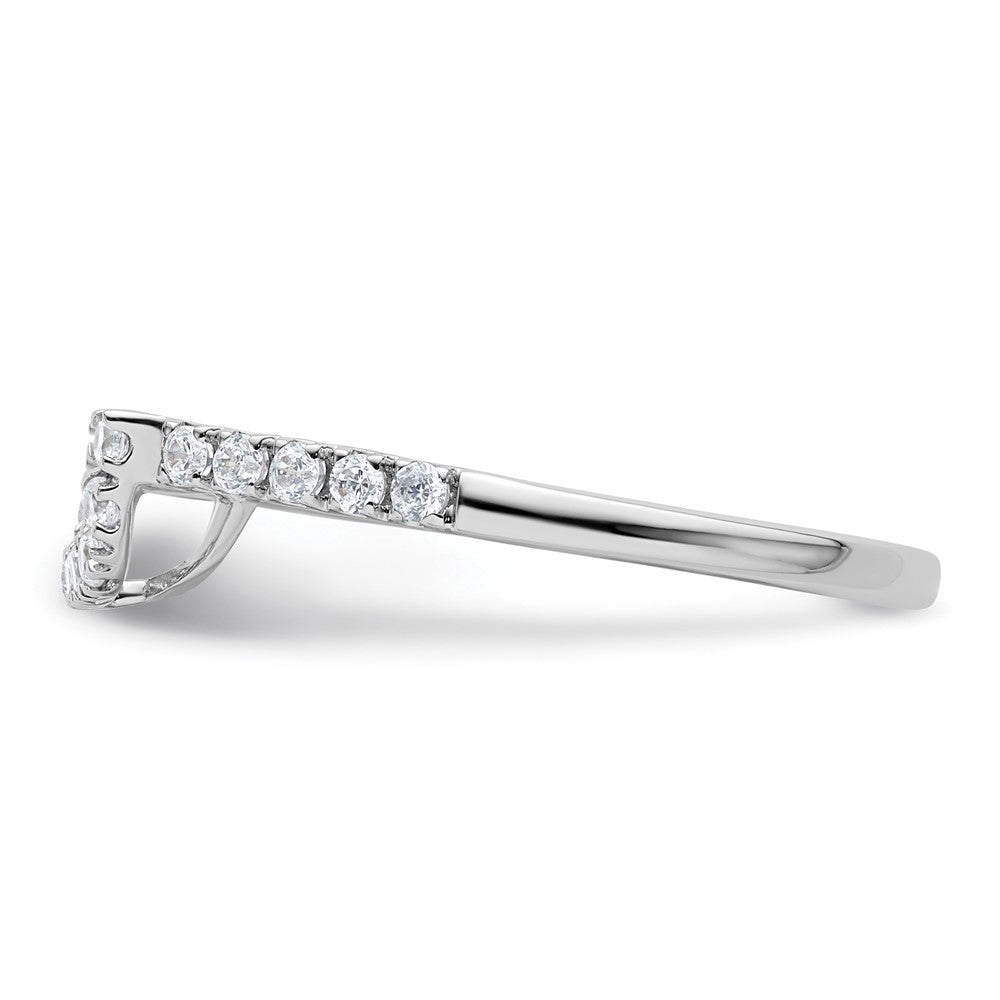 14K White Gold 1/3 carat Diamond Contoured Complete Wedding Band