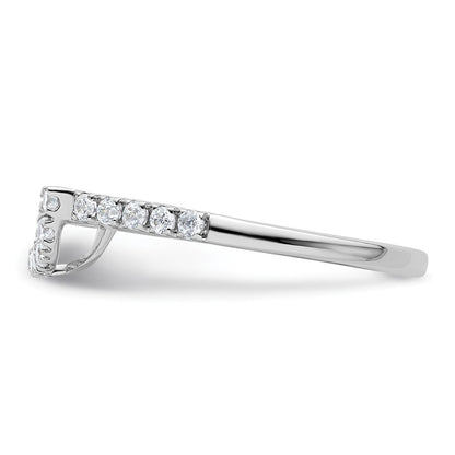 14K White Gold 1/3 carat Diamond Contoured Complete Wedding Band