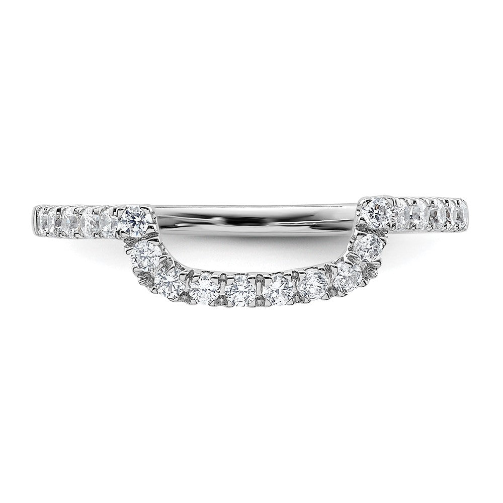 14K White Gold 1/3 carat Diamond Contoured Complete Wedding Band