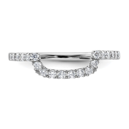 14K White Gold 1/3 carat Diamond Contoured Complete Wedding Band