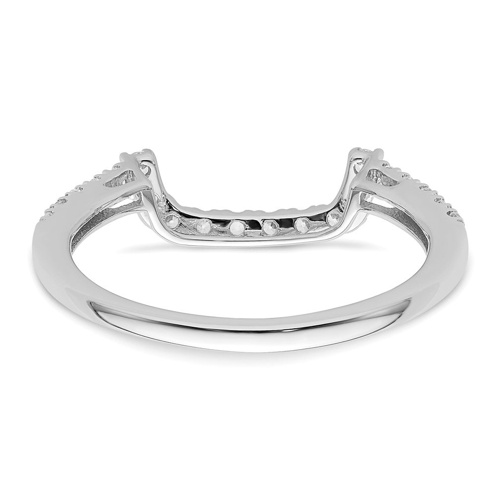 14K White Gold 1/3 carat Diamond Contoured Complete Wedding Band