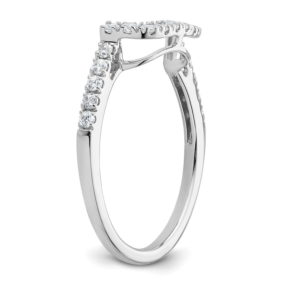 14K White Gold 1/3 carat Diamond Contoured Complete Wedding Band