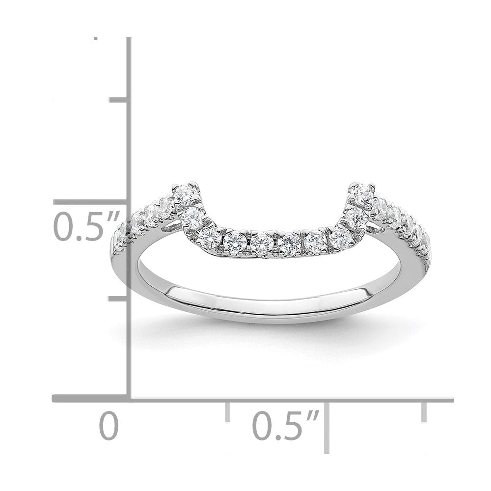 14K White Gold 1/3 carat Diamond Contoured Complete Wedding Band