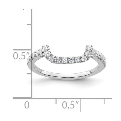 14K White Gold 1/3 carat Diamond Contoured Complete Wedding Band