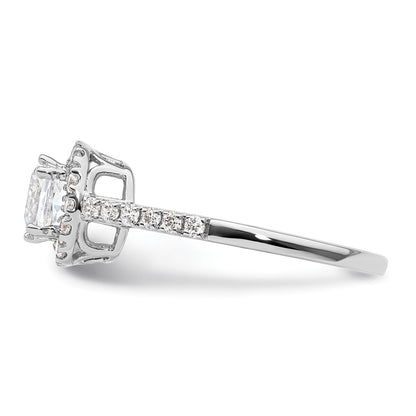 14K White Gold Halo Plus (Holds 1.75 carat (7.00mm) Cushion Center) 3/8 carat Diamond Semi-Mount Engagement Ring
