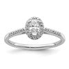14K White Gold Halo Plus (Holds 1/4 carat (5.0x3.5mm) Oval Center) 1/6 carat Diamond Semi-Mount Engagement Ring