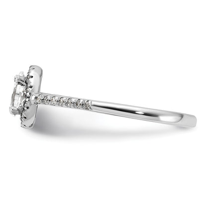 14k White Gold 3/4 carat Lab Grown Diamond VS/SI+ G+ Oval Complete Halo Engagement Ring