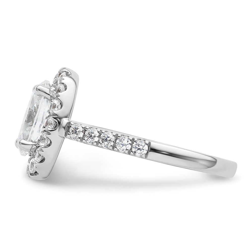 14K White Gold Halo Plus (Holds 2 carat (10.2x7.0mm) Oval Center) 7/8 carat Diamond Semi-Mount Engagement Ring