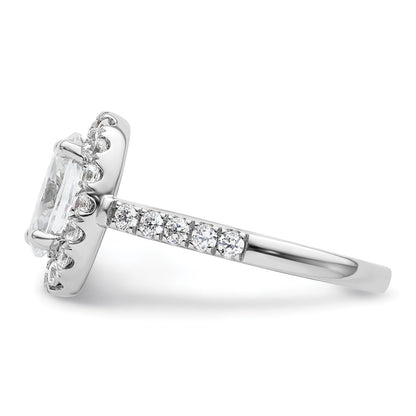 14K White Gold Halo Plus (Holds 2 carat (10.2x7.0mm) Oval Center) 7/8 carat Diamond Semi-Mount Engagement Ring