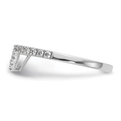 14K White Gold 1/5 carat Diamond Contoured Complete Wedding Band