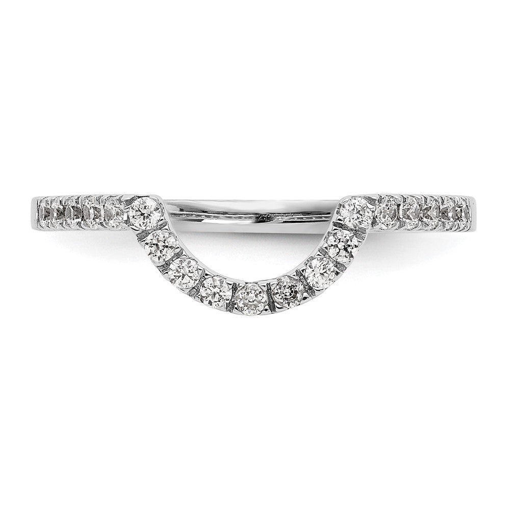 14K White Gold 1/5 carat Diamond Contoured Complete Wedding Band