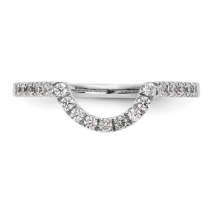 14K White Gold 1/5 carat Diamond Contoured Complete Wedding Band