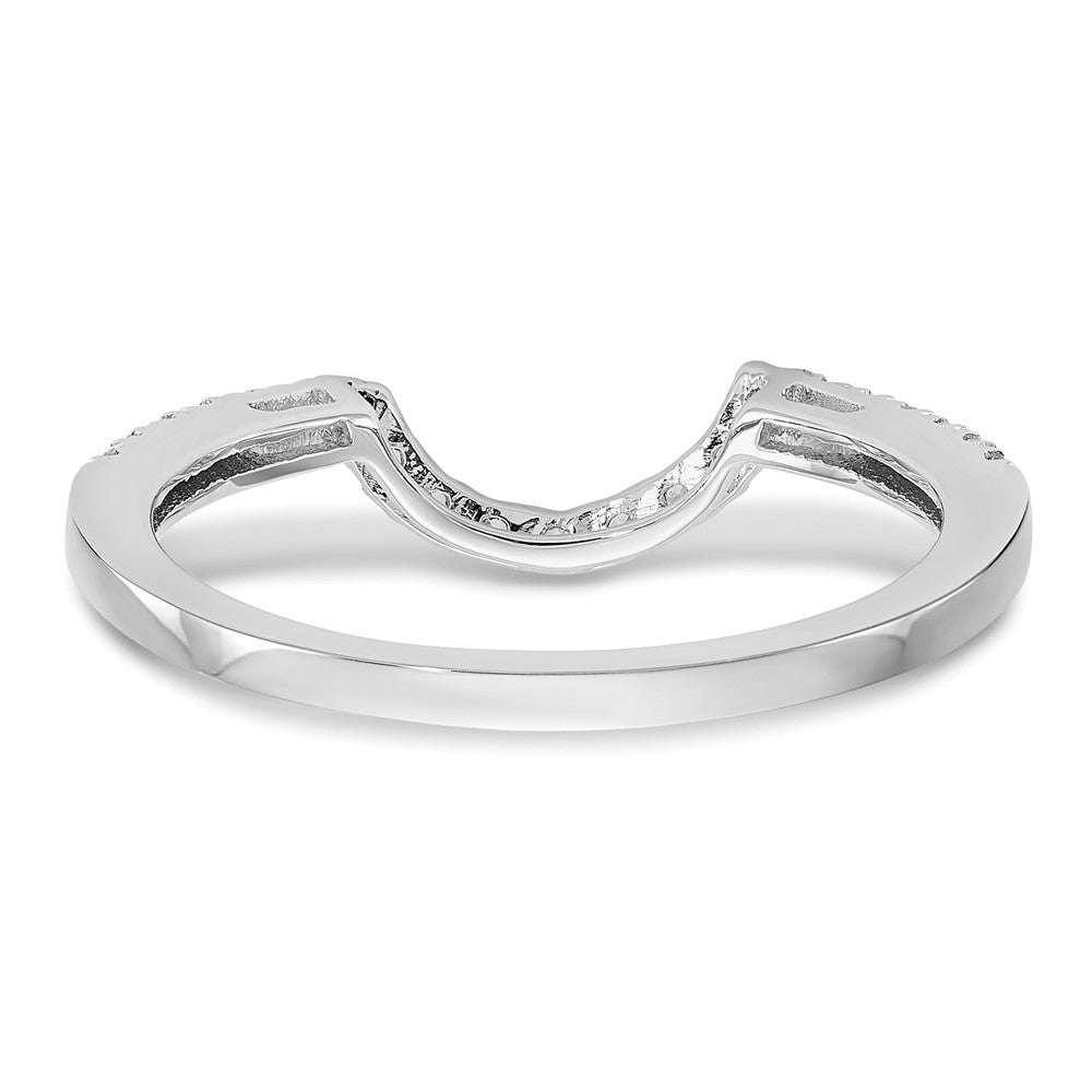 14K White Gold 1/5 carat Diamond Contoured Complete Wedding Band