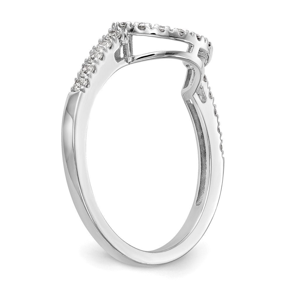 14K White Gold 1/5 carat Diamond Contoured Complete Wedding Band