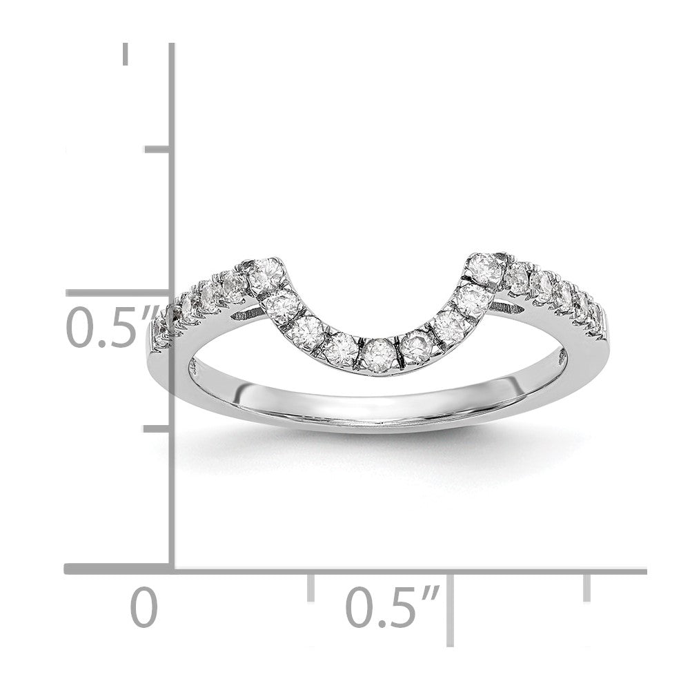 14K White Gold 1/5 carat Diamond Contoured Complete Wedding Band