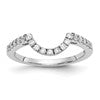 14K White Gold 1/5 carat Diamond Contoured Complete Wedding Band