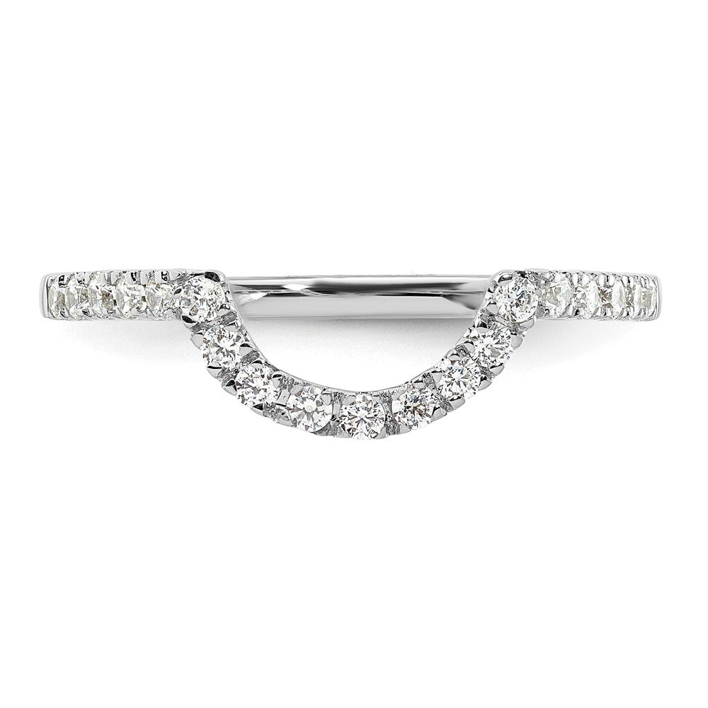 14K White Gold 1/4 carat Diamond Contoured Complete Wedding Band