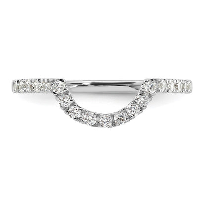 14K White Gold 1/4 carat Diamond Contoured Complete Wedding Band