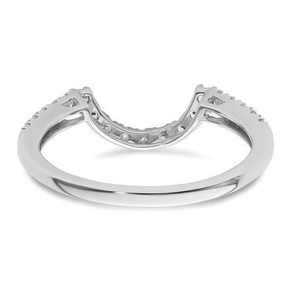 14K White Gold 1/4 carat Diamond Contoured Complete Wedding Band
