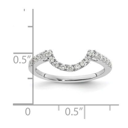 14K White Gold 1/4 carat Diamond Contoured Complete Wedding Band