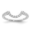 14K White Gold 1/4 carat Diamond Contoured Complete Wedding Band