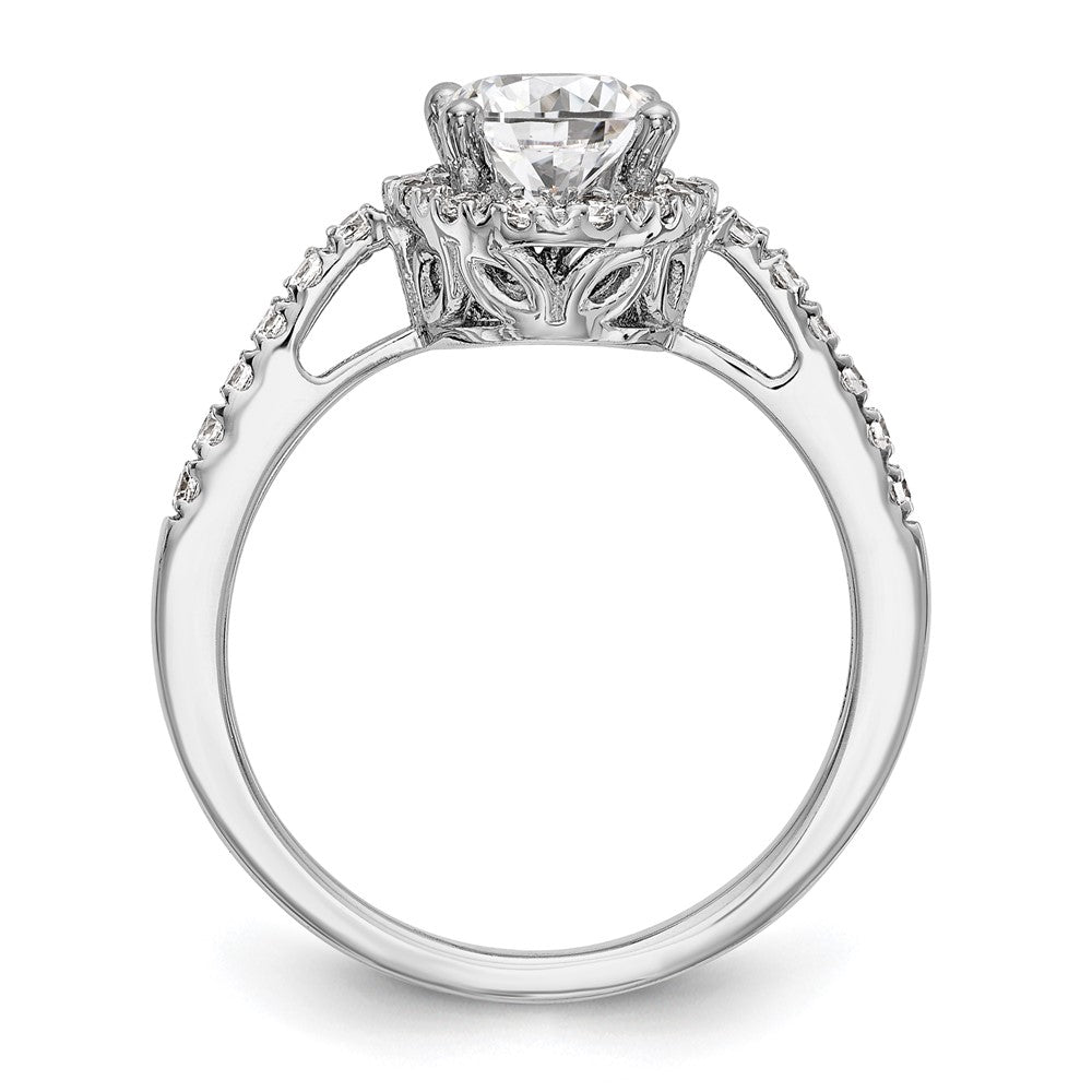 14K White Gold Halo Plus (Holds 1 carat (7x5mm) Oval Center) 1/4 carat Diamond Semi-Mount Engagement Ring