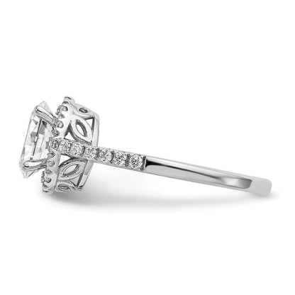 14K White Gold Halo Plus (Holds 1 carat (7x5mm) Oval Center) 1/4 carat Diamond Semi-Mount Engagement Ring