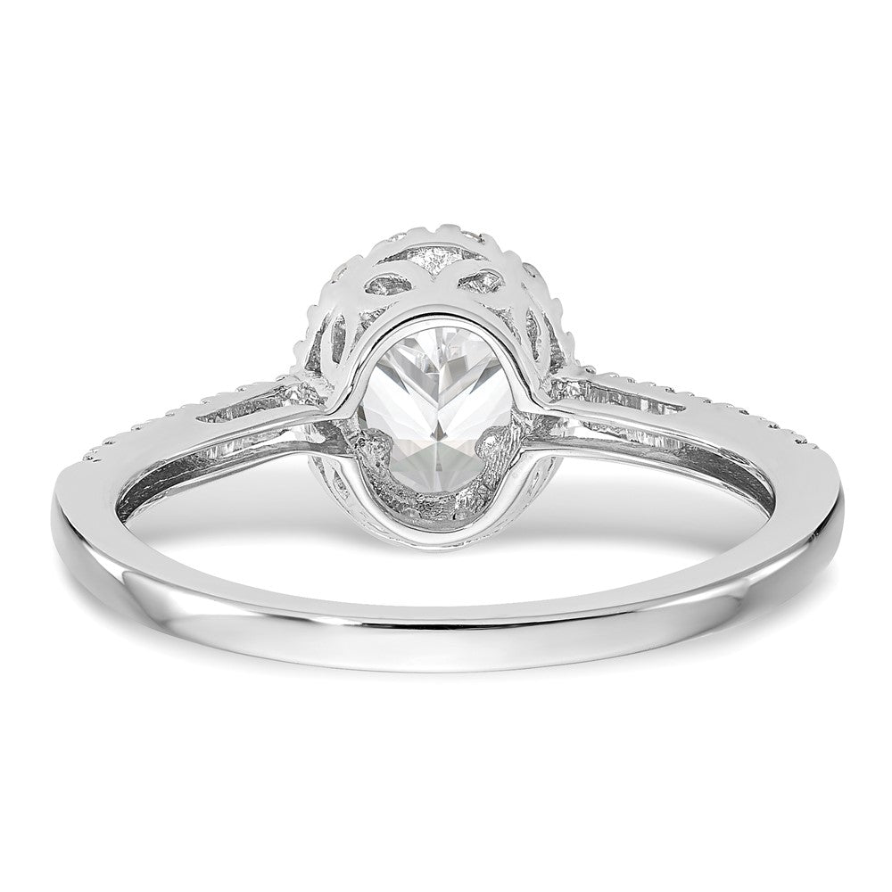 14K White Gold Halo Plus (Holds 1 carat (7x5mm) Oval Center) 1/4 carat Diamond Semi-Mount Engagement Ring