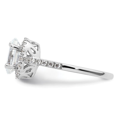 14K White Gold Halo Plus (Holds 1.5 carat (9x6mm) Oval Center) 3/8 carat Diamond Semi-Mount Engagement Ring