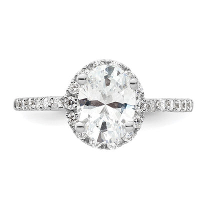 14K White Gold Halo Plus (Holds 1.5 carat (9x6mm) Oval Center) 3/8 carat Diamond Semi-Mount Engagement Ring