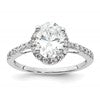 14K White Gold Halo Plus (Holds 1.5 carat (9x6mm) Oval Center) 3/8 carat Diamond Semi-Mount Engagement Ring