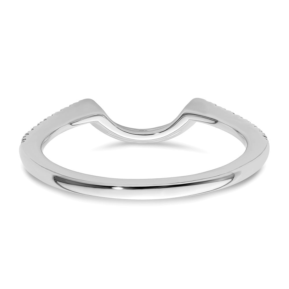 14K White Gold 1/5 carat Diamond Contoured Complete Wedding Band