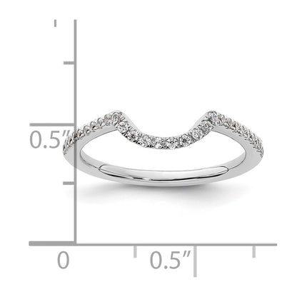14K White Gold 1/5 carat Diamond Contoured Complete Wedding Band