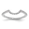 14K White Gold 1/5 carat Diamond Contoured Complete Wedding Band