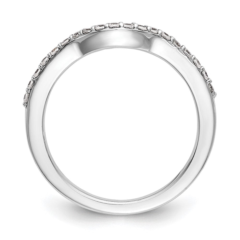 14K White Gold 1/4 carat Diamond Contoured Complete Wedding Band