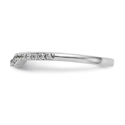 14K White Gold 1/4 carat Diamond Contoured Complete Wedding Band