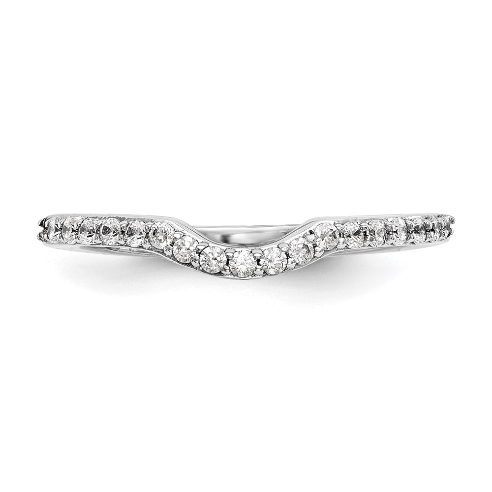 14K White Gold 1/4 carat Diamond Contoured Complete Wedding Band
