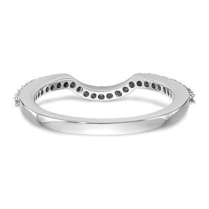 14K White Gold 1/4 carat Diamond Contoured Complete Wedding Band