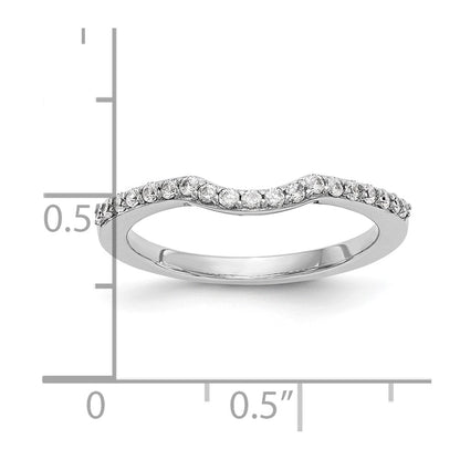 14K White Gold 1/4 carat Diamond Contoured Complete Wedding Band