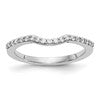 14K White Gold 1/4 carat Diamond Contoured Complete Wedding Band