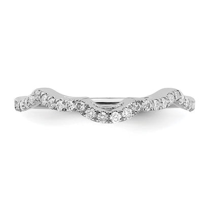 14K White Gold 1/4 carat Diamond Contoured Complete Wedding Band