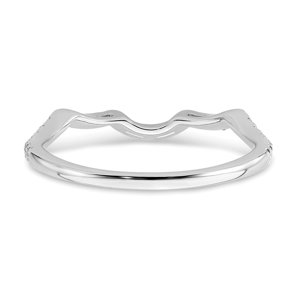 14K White Gold 1/4 carat Diamond Contoured Complete Wedding Band
