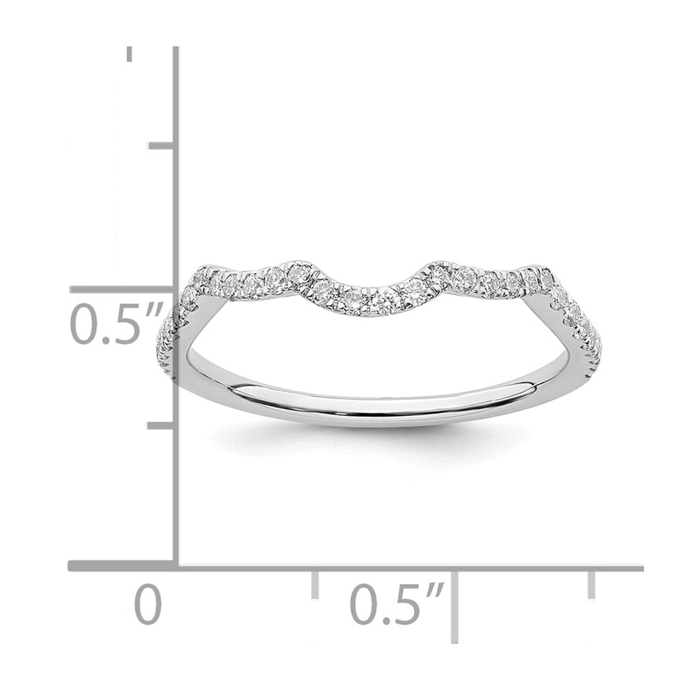14K White Gold 1/4 carat Diamond Contoured Complete Wedding Band
